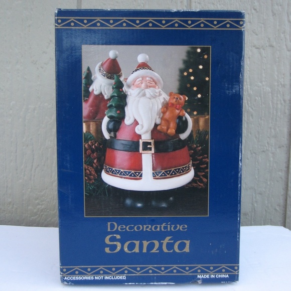 Decorative Santa Carrying Christmas Tree and Teddy Bear (10") in the original bo - Picture 1 of 16